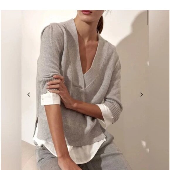 EUC Brochu Walker The Lucie Layered V Neck Sweater - Picture 1 of 7
